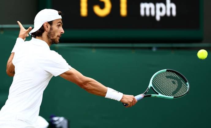 Lorenzo Musetti of Italy. Wimbledon Tennis Championships, Day 8, The All England Lawn Tennis and Croquet Club, London, UK - 08 Jul 2024  Copyright: xJamesxMarsh Shutterstockx 14575857z