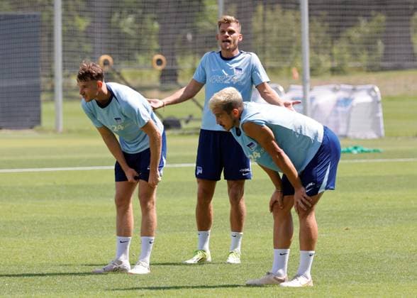 Deutschland, Berlin, Sportpark, GER, 2.FBL, Hertha BSC, Saison 2024 25, Training, Foto:Pascal Klemens, Florian Niederlechner, Marc-Oliver Kempf