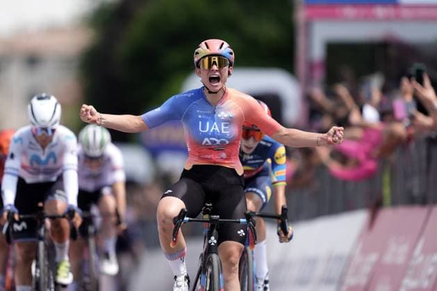 Consonni Chiara (Uae Team Adq) wins the 2nd stage of the Giro d& x2019;Italia Women, from Sirmione to Volta Mantovana, Italy Monday, July 08, 2024. - cycling .  Copyright: xMassimoxPaolone LaPressex
