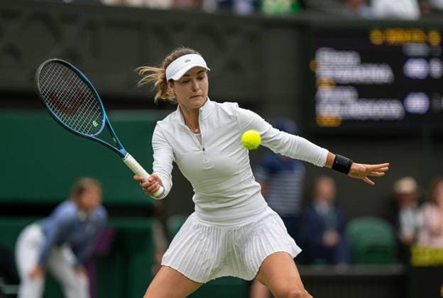 Tennis - Wimbledon Championship 2024 - Day 8 LONDON, ENGLAND - Monday, July 8, 2024: Anna Kalinskaya (RUS) during the Ladies Singles 4th Round match on Day Eight of The Championships Wimbledon 2024 at the All England Lawn Tennis and Croquet Club. (Photo by Kirsten Holst Propaganda) LONDON All England Lawn Tennis and Croq GREATER LONDON ENGLAND  Copyright: xKirstenxHolstx 2024-07-08-009-Wimbledon_Day_8