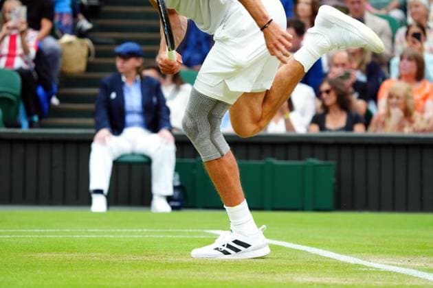 Alexander Zverev playing with a knee support during his fourth round match Wimbledon Tennis Championships, Day 8, The All England Lawn Tennis and Croquet Club, London, UK - 08 Jul 2024  Copyright: xJavierxGarcia Shutterstockx 14575856o