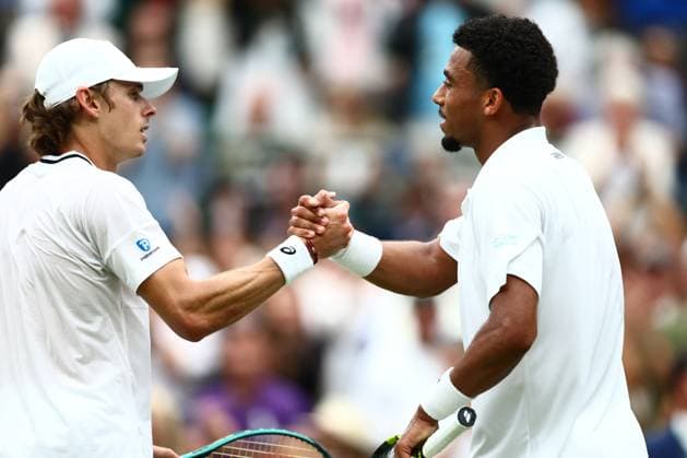 Alex de Minaur of Australia and Arthur Fils of France Wimbledon Tennis Championships, Day 8, The All England Lawn Tennis and Croquet Club, London, UK - 08 Jul 2024  Copyright: xJamesxMarsh Shutterstockx 14575857cv