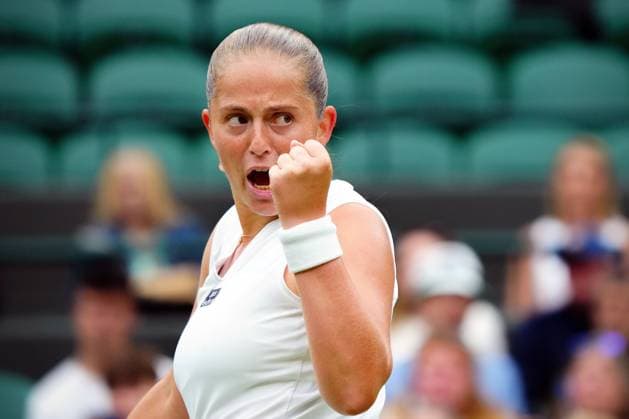 Jelena Ostapenko celebrates during her fourth round match Wimbledon Tennis Championships, Day 8, The All England Lawn Tennis and Croquet Club, London, UK - 08 Jul 2024  Copyright: xJavierxGarcia Shutterstockx 14575856bs