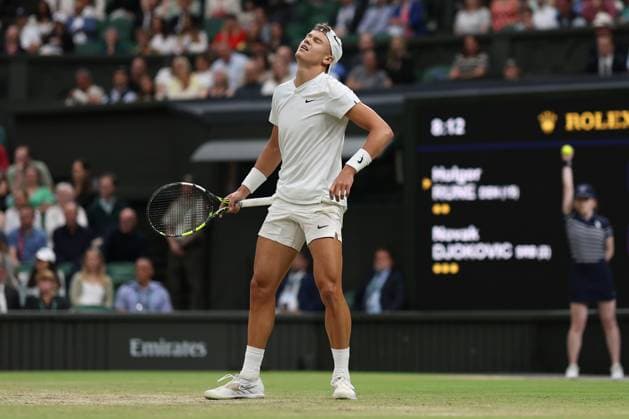 Holger Rune of Denmark Wimbledon Tennis Championships, Day 8, The All England Lawn Tennis and Croquet Club, London, UK - 08 Jul 2024  Copyright: xEllaxLing Shutterstockx 14575858ak