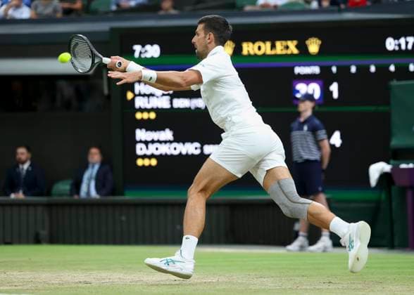 Novak Djokovic (SRB) Tennis - Wimbledon 2024 - Grand Slam ITF ATP, Tennis Herren WTA, Tennis Damen - AELTC - London - - Great Britain - 8 July 2024. Copyright: xJuergenxHasenkopfx