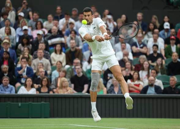 Novak Djokovic (SRB) Tennis - Wimbledon 2024 - Grand Slam ITF ATP, Tennis Herren WTA, Tennis Damen - AELTC - London - - Great Britain - 8 July 2024. Copyright: xJuergenxHasenkopfx