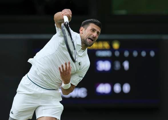 Novak Djokovic (SRB) Tennis - Wimbledon 2024 - Grand Slam ITF ATP, Tennis Herren WTA, Tennis Damen - AELTC - London - - Great Britain - 8 July 2024. Copyright: xJuergenxHasenkopfx