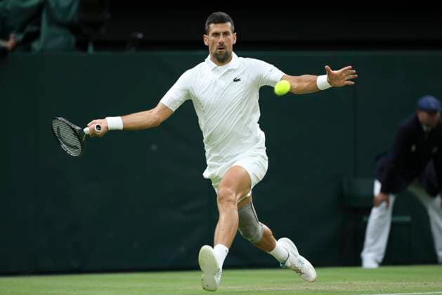 Novak Djokovic (SRB) Tennis - Wimbledon 2024 - Grand Slam ITF ATP, Tennis Herren WTA, Tennis Damen - AELTC - London - - Great Britain - 8 July 2024. Copyright: xJuergenxHasenkopfx