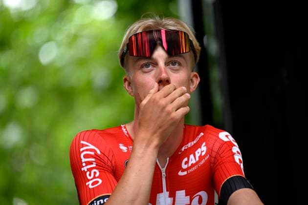 Tour de France 2024 - Stage 10 SAINT-AMAND-MONTROND, FRANCE - JULY 09 : Van Gils Maxim (BEL) of Lotto Dstny during stage 10 of the 111th edition of the Tour de France 2024 cycling race, a stage of 187.3 kms with start in Orleans and finish in Saint-Amand-Montrond on July 09, 2024 in Saint-Amand-Montrond, France, 09 07 2024 Saint-Amand-Montrond France  Copyright: xNicoxVereeckenx