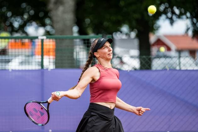 240709 Tamara Korpatsch, Tyskland under dag 2 av WTA, Tennis Damen Nordea Open den 9 juli 2024 i Bastad. Copyright: NICLASxJÖNSSON BB240709NO005