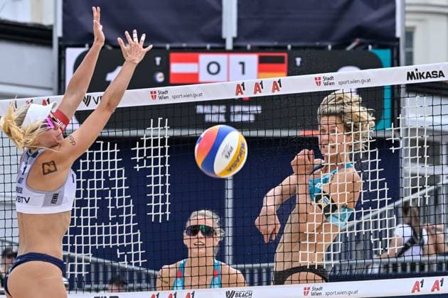 Beach Pro Tour - Elite 16 Vienna, 09.07.2024, Wien Laura Ludwig (GER), Louisa Lippmann (GER); Beach Pro Tour - Elite 16 Vienna, Wien am 09.07.2024 Copyright: xBEAUTIFULxSPORTS PeterxWeberx
