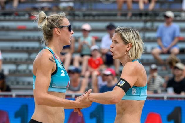 Beach Pro Tour - Elite 16 Vienna, 09.07.2024, Wien Laura Ludwig (GER), Louisa Lippmann (GER); Beach Pro Tour - Elite 16 Vienna, Wien am 09.07.2024 Copyright: xBEAUTIFULxSPORTS PeterxWeberx