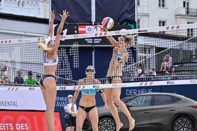 Beach Pro Tour - Elite 16 Vienna, 09.07.2024, Wien Laura Ludwig (GER), Louisa Lippmann (GER); Beach Pro Tour - Elite 16 Vienna, Wien am 09.07.2024 Copyright: xBEAUTIFULxSPORTS PeterxWeberx