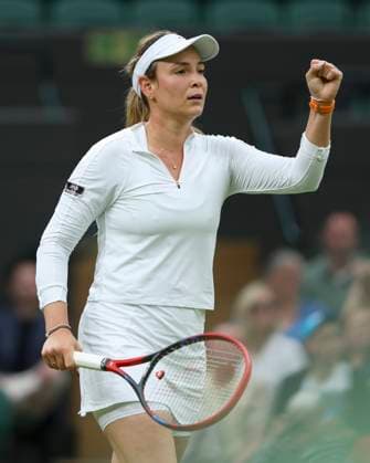 Donna Vekic macht die Faust und jubelt, Jubel, Freude, Emotion Tennis - Wimbledon 2024 - Grand Slam ITF ATP, Tennis Herren WTA, Tennis Damen - AELTC - London - - Great Britain - 9 July 2024. Copyright: xJuergenxHasenkopfx