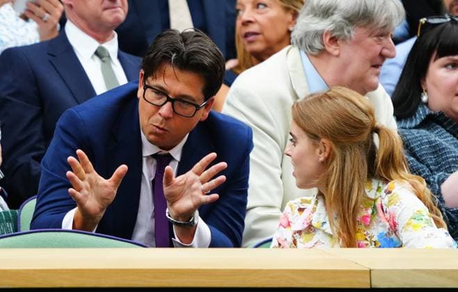 Michael McIntyre and Princess Beatrice in the Royal Box on Centre Court Wimbledon Tennis Championships, Day 9, The All England Lawn Tennis and Croquet Club, London, UK - 09 Jul 2024  Copyright: xJavierxGarcia Shutterstockx 14577169bj