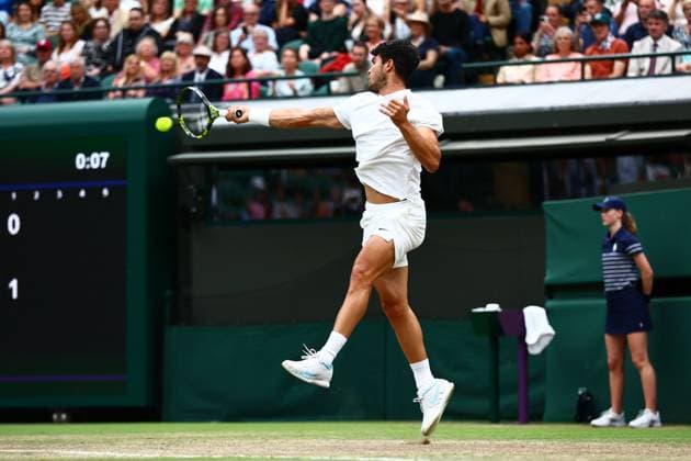 Carlos Alcaraz of Spain Wimbledon Tennis Championships, Day 9, The All England Lawn Tennis and Croquet Club, London, UK - 09 Jul 2024  Copyright: xJamesxMarsh Shutterstockx 14577170ca