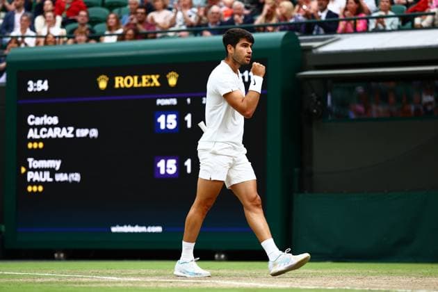 Carlos Alcaraz of Spain Wimbledon Tennis Championships, Day 9, The All England Lawn Tennis and Croquet Club, London, UK - 09 Jul 2024  Copyright: xJamesxMarsh Shutterstockx 14577170cb