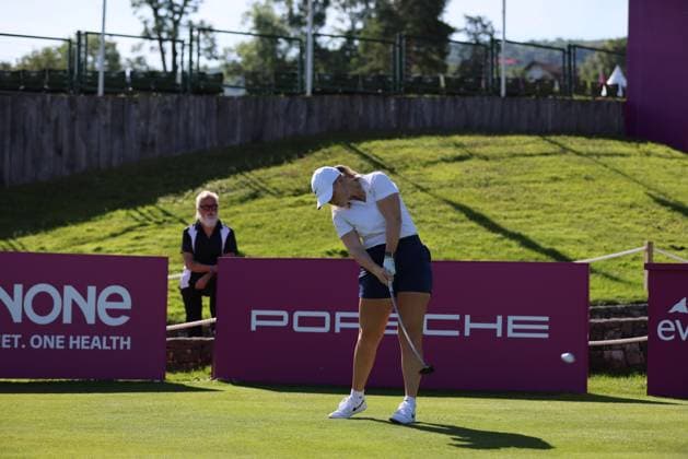 EVIAN-LES-BAINS, FRANCE - 09.07.2024: Maja Stark (SWE) of The Amundi Evian Championship at the Evian Resort Golf Club on July 09, 2023 in Evian-les-Bains, France.
