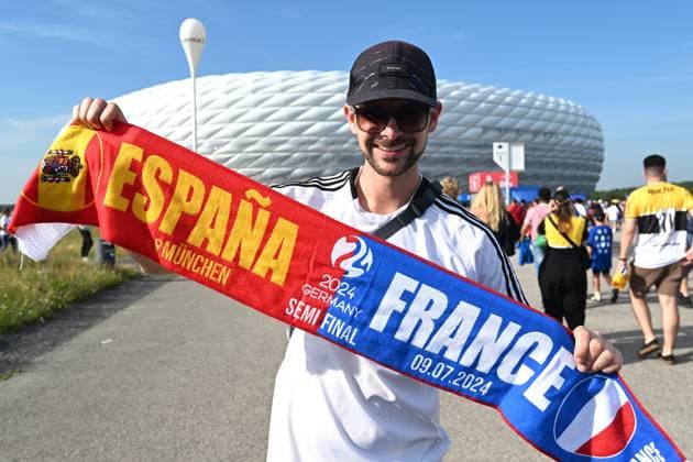 Munich, Germany, June 09th 2024: The UEFA EURO, EM, Europameisterschaft,Fussball 2024 Semi-Finals football match between Spain and France at Munich Football Arena, Munich, Germany. (Igor Kupljenik SPP)  Copyright: xIgorxKupljenikx xSPPx spp-en-IgKuSp-IK0_0434