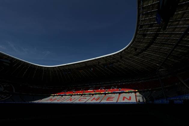 A general view of the Allianz Arena Spain v France, UEFA European Championship, EM, Europameisterschaft 2024, Semi Final, Football, Munich Football Arena, Munich, Germany - 09 Jul 2024 EDITORIAL USE ONLY No use with unauthorised audio, video, data, fixture lists, club league logos or live services. Online in-match use limited to 120 images, no video emulation. No use in betting, games or single club league player publications.  Copyright: xKieranxMcManus Shutterstockx 14576874f