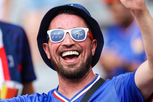Fans von Frankreich vor dem Spiel mit guter Stimmung GER, Spanien (ESP) vs. Frankreich (FRA), Fussball Europameisterschaft, UEFA EURO, EM, Europameisterschaft,Fussball 2024, Halbfinale, 09.07.2024 GER, Spanien (ESP) vs. Frankreich (FRA), Fussball Europameisterschaft, UEFA EURO 2024, Halbfinale, 09.07.2024 Muenchen Copyright: xEibner-Pressefoto RogerxBuerkex EP