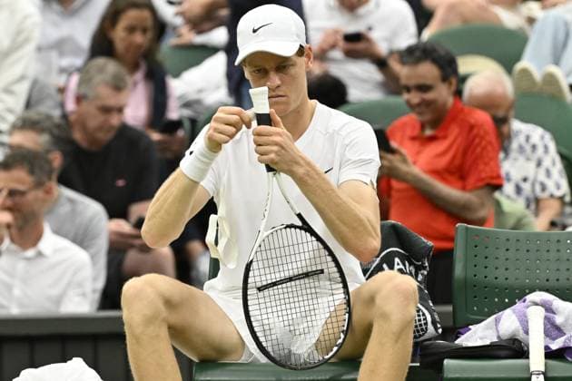Tennis : Wimbledon 2024 - Jannick Sinner - Italie Tennis : Wimbledon 2024 - England - 09 07 2024 ChrysleneCaillaud Panoramic 