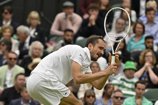 Tennis : Wimbledon 2024 - Daniil Medvedev - Russie Tennis : Wimbledon 2024 - England - 09 07 2024 ChrysleneCaillaud Panoramic 
