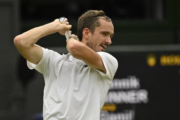 Tennis : Wimbledon 2024 - Daniil Medvedev - Russie Tennis : Wimbledon 2024 - England - 09 07 2024 ChrysleneCaillaud Panoramic 