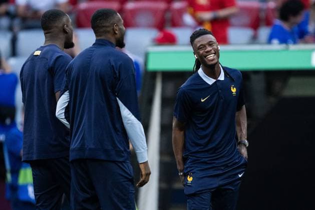 240709 Eduardo Camavinga of France ahead of the UEFA EURO, EM, Europameisterschaft,Fussball 2024 Football Championship semifinal between Spain and France on July 9, 2024 in Munich. Photo: Mathias Bergeld BILDBYRAN kod MB MB0944 fotboll football soccer fotball fotbolls-em europamästerskap em uefa euro uefa european football championship euro 2024 semifinal semifinals spanien spain frankrike france bbeng Copyright: MATHIASxBERGELD BB240709MB019