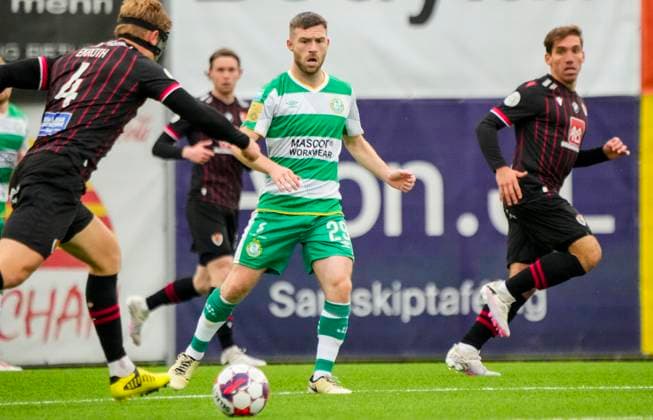 UEFA Europa Conference League First Qualifying Round First Leg, Vikingsvöllur, Reykjavik, Iceland 9 7 2024 Vikingur Reykjavik vs Shamrock Rovers Rovers™ Jack Byrne Jack Byrne 9 7 2024  Copyright: x INPHO EyÃ¾orxÃrnasonx _DSC3979