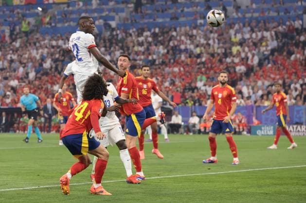 Munich, Germany, 9th July 2024. Randal Kolo Muani of France scores to give the side a 1-0 lead during the UEFA European Championships semi final match at Allianz Arena, Munich. Picture credit should read: Jonathan Moscrop Sportimage EDITORIAL USE ONLY. No use with unauthorised audio, video, data, fixture lists, club league logos or live services. Online in-match use limited to 120 images, no video emulation. No use in betting, games or single club league player publications. SPI-3224-0002