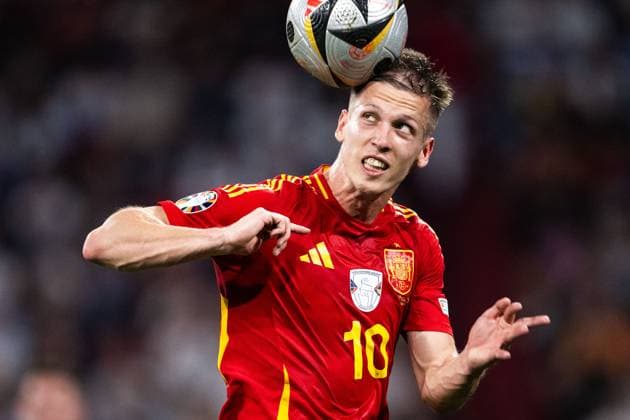 240709 Daniel Olmo of Spain during the UEFA EURO, EM, Europameisterschaft,Fussball 2024 Football Championship semifinal between Spain and France on July 9, 2024 in Munich. Photo: Mathias Bergeld BILDBYRAN kod MB MB0944 fotboll football soccer fotball fotbolls-em europamästerskap em uefa euro uefa european football championship euro 2024 semifinal semifinals spanien spain frankrike france bbeng Copyright: MATHIASxBERGELD BB240709MB098