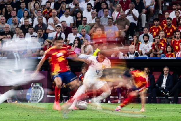 Sport Bilder des Tages 240709 Kylian MbappÃ of France during the UEFA EURO, EM, Europameisterschaft,Fussball 2024 Football Championship semifinal between Spain and France on July 9, 2024 in Munich. Photo: Mathias Bergeld BILDBYRAN kod MB MB0944 fotboll football soccer fotball fotbolls-em europamästerskap em uefa euro uefa european football championship euro 2024 semifinal semifinals spanien spain frankrike france bbeng Copyright: MATHIASxBERGELD BB240709MB102