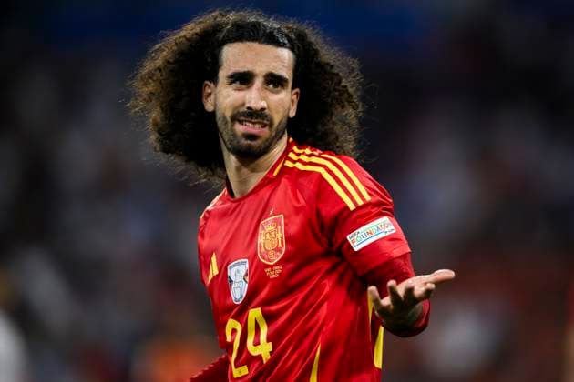 EURO 2024, Die Highlights Spain v France - UEFA EURO, EM, Europameisterschaft,Fussball 2024 Marc Cucurella of Spain reacts during the UEFA EURO 2024 semi-final football match between Spain and France. Munich Germany Copyright: xNicolòxCampox