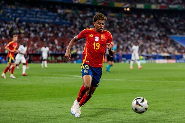 UEFA EURO, EM, Europameisterschaft,Fussball 2024: Spanien - Frankreich; 09.07.2024 Lamine Yamal (Spanien, 19) am Ball UEFA EURO 2024: Spanien - Frankreich; Munich Football Arena, München am 09.07.2024 Copyright: xBEAUTIFULxSPORTS Wunderlx