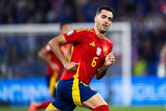 240709 Mikel Merino of Spain during the UEFA EURO, EM, Europameisterschaft,Fussball 2024 Football Championship semifinal between Spain and France on July 9, 2024 in Munich. Photo: Mathias Bergeld BILDBYRAN kod MB MB0944 fotboll football soccer fotball fotbolls-em europamästerskap em uefa euro uefa european football championship euro 2024 semifinal semifinals spanien spain frankrike france bbeng Copyright: MATHIASxBERGELD BB240709MB151