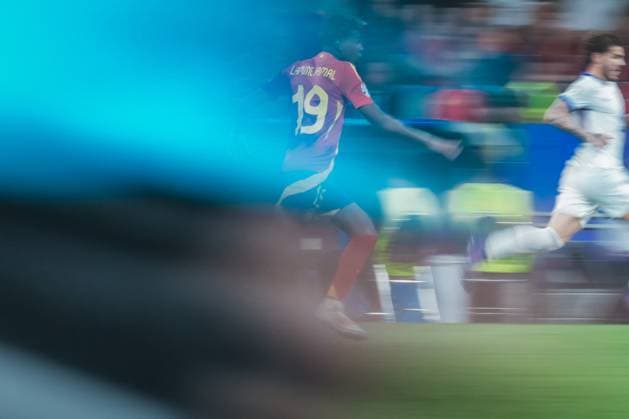 EURO 2024, Die Highlights EURO 2024 - Semi-Final: Spain vs. France Lamine Yamal in action during the EURO 2024 Semi-Final match between Spain and France on 09 July 2024, at Munich Football Arena, in Munich, Germany Munich Munich Football Arena Germany Copyright: xAlexandraxFechetex DSC05723