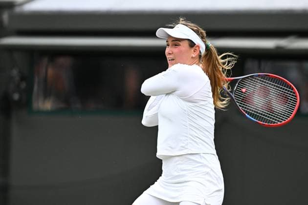 Wimbledon - Vekic v Radovcic Quarter-Final Donna Vekic (CRO) during her quarter final round match at the 2024 Wimbledon Championships at the AELTC in London, UK, on July 9, 2024. Photo by Corinne Dubreuil ABACAPRESS.COM London United Kingdom  Copyright: xDubreuilxCorinne ABACAx