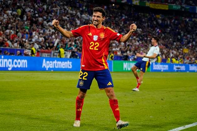 GER: Spain v France. UEFA EURO, EM, Europameisterschaft,Fussball 2024 Jesus Navas of Spain celebrates the victory at full time during the UEFA Euro 2024 match between Spain and France, Semi-finals, played at Allianz Arena Stadium on July 9, 2024 in Munich, Germany. kpng Copyright: xBaguxBlancox xPRESSINPHOTOx PS_240709_592