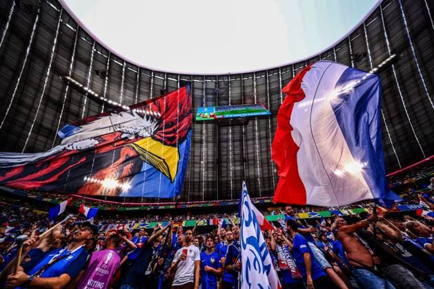 EURO 2024, Fans aller teilnehmenden Teams EURO 2024 - SPAIN-FRANCE SPORTPIXPRESS MAXPPP - MUNICH 09 07 2024 EURO 2024 - SPAIN-FRANCE A general view of French fans on the stand before the match FRANCE - ESPAGNE MUNICH ALLIANZ ARENA ALLEMAGNE  Copyright: xMAXPPPxSPORTPIXPRESSx HD4046 HD4046