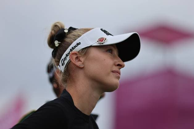 EVIAN-LES-BAINS, FRANCE - 09.07.2024: Nelly Korda (USA) of The Amundi Evian Championship at the Evian Resort Golf Club on July 09, 2023 in Evian-les-Bains, France.