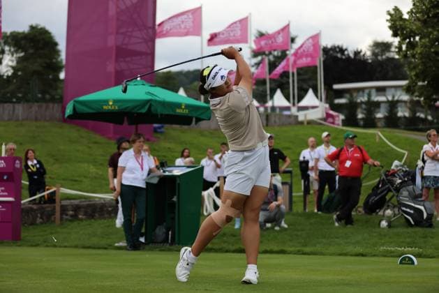 EVIAN-LES-BAINS, FRANCE - 09.07.2024: Lilia Vu (USA) of The Amundi Evian Championship at the Evian Resort Golf Club on July 09, 2023 in Evian-les-Bains, France.