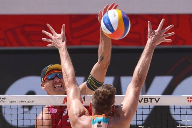 BEACHVOLLEYBALL - Beach Pro Vienna VIENNA,AUSTRIA,10.JUL.24 - Beach volleyball, Beachvolleyball - A1 Beach Pro Vienna. Image shows Mathias Seiser (AUT).  GEPAxpictures xMathiasxMandl