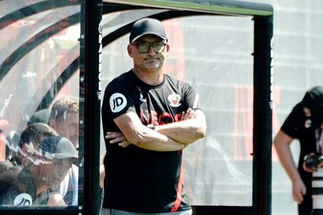 Franck Haise (entraineur de l OGC Nice) FOOTBALL : OGC Nice vs Lausanne - Match amical - Nice - 10 07 2024 NorbertScanella Panoramic 