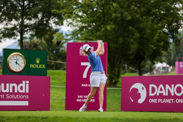 EVIAN-LES-BAINS, FRANCE - 10.07.2024: Leona Maguire (IRL) of The Amundi Evian Championship at the Evian Resort Golf Club on July 10, 2023 in Evian-les-Bains, France.