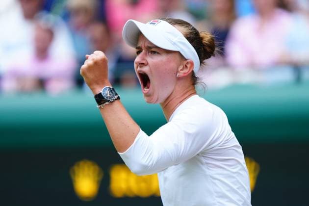 Barbora Krejcikova celebrates during her quarter final match Wimbledon Tennis Championships, Day 10, The All England Lawn Tennis and Croquet Club, London, UK - 10 Jul 2024  Copyright: xJavierxGarcia Shutterstockx 14578617bk