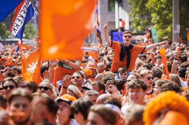 DORTMUND, Dutch supporters in Dortumund, 10-07-2024, Dutch fans in the city center of dortmund before the match against England. Oranje legioen, Dutch supporters in Dortumund  x25726958x Copyright: