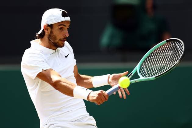 Lorenzo Musetti during his quarter final match Wimbledon Tennis Championships, Day 10, The All England Lawn Tennis and Croquet Club, London, UK - 10 Jul 2024  Copyright: xJamesxMarsh Shutterstockx 14578619dg