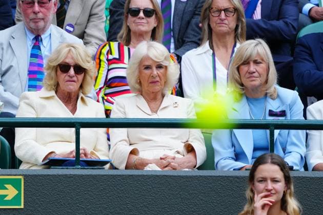 Annabel Elliot, Queen Camilla and Deborah Jevans, vice-chair of the All England Club on No.1 Court Wimbledon Tennis Championships, Day 10, The All England Lawn Tennis and Croquet Club, London, UK - 10 Jul 2024  Copyright: xJavierxGarcia Shutterstockx 14578617db