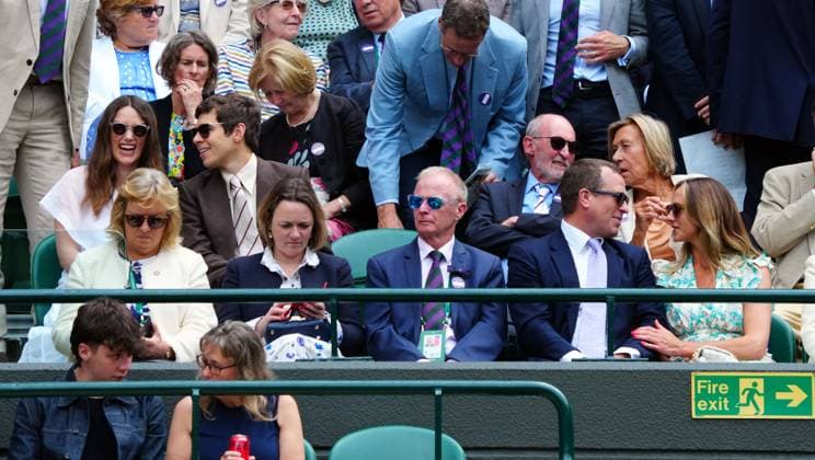Keira Knightley and James Righton, Peter Phillips and Harriet Sperling watching the action on No.1 Court Wimbledon Tennis Championships, Day 10, The All England Lawn Tennis and Croquet Club, London, UK - 10 Jul 2024  Copyright: xJavierxGarcia Shutterstockx 14578617dw